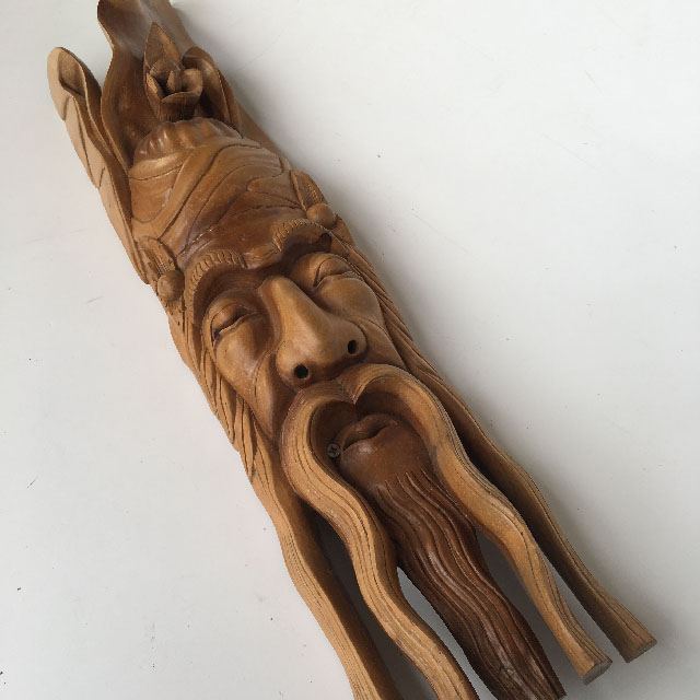 MASK, Wooden - Man w Long Moustache